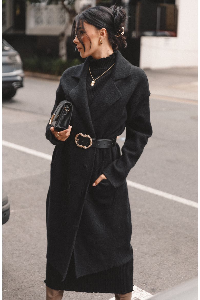 Ivy Coatigan Sweater, Alternate, color, BLACK