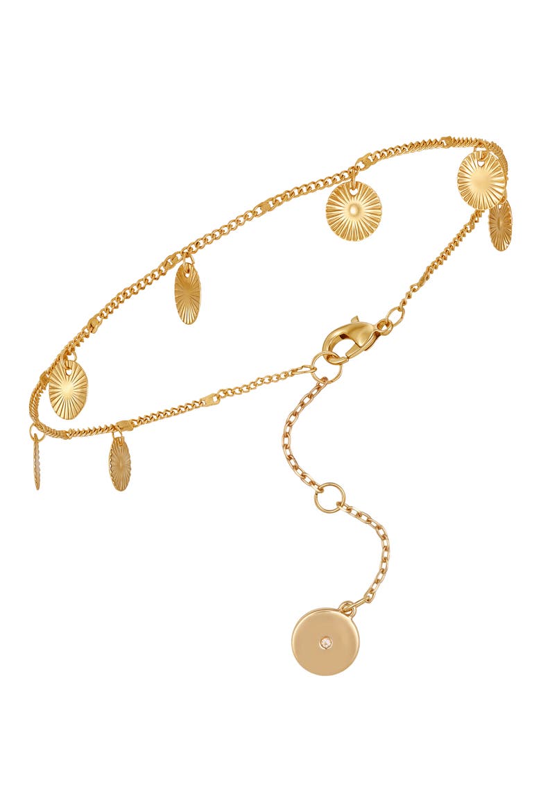 Round Charm Anklet, Alternate, color, GOLD TONE