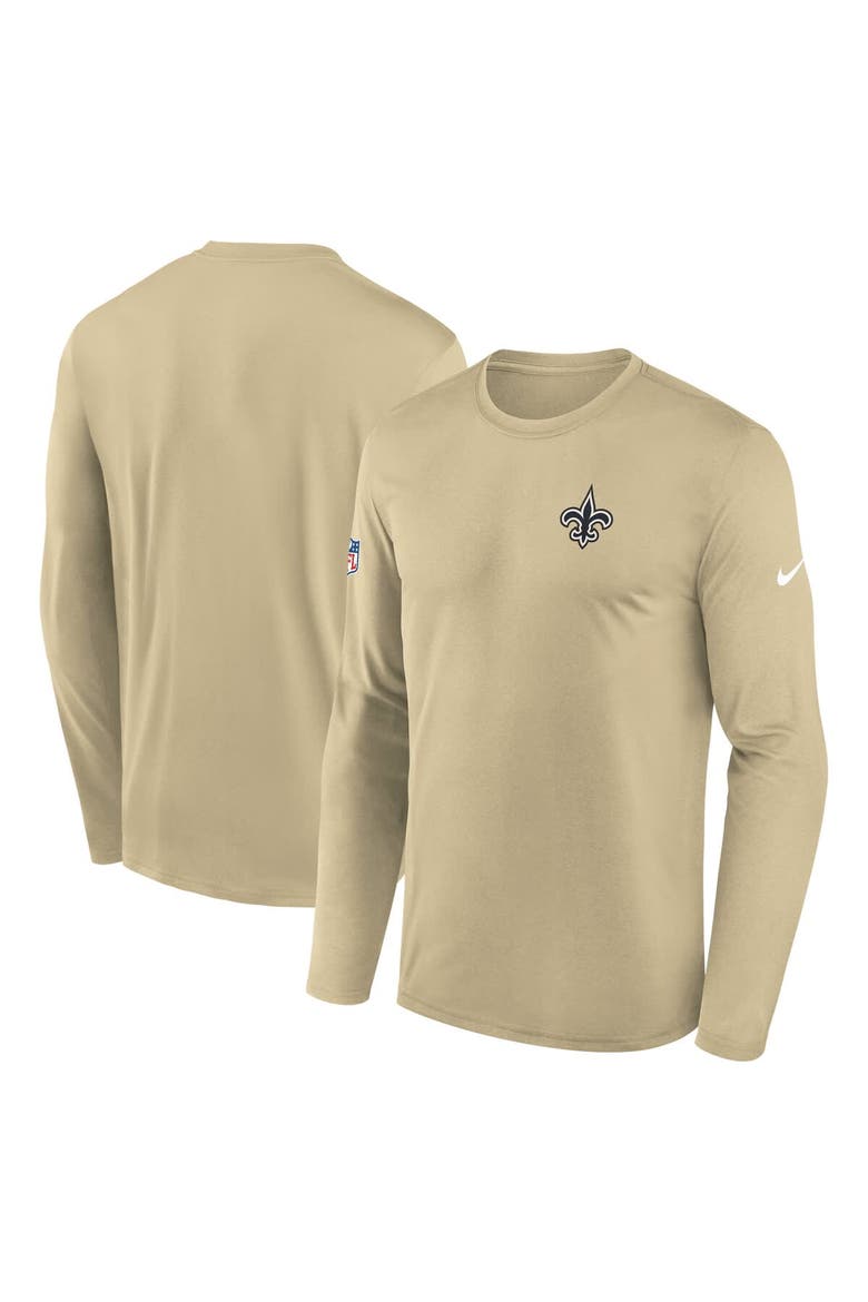 Men's Nike Gold New Orleans Saints Legend Small Logo Performance Long Sleeve T-Shirt, Alternate, color, Gold