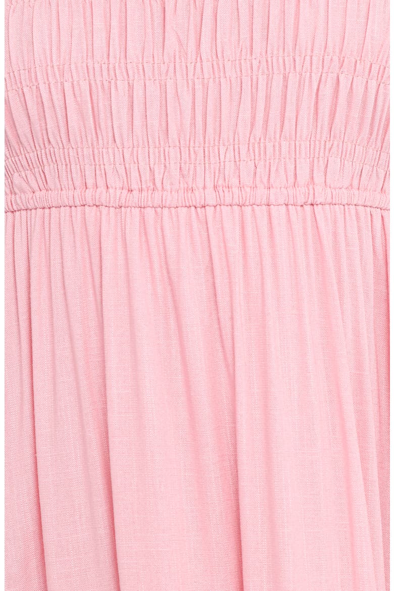 Darla Smocked Puff Sleeve Midi Dress, Alternate, color, PINK