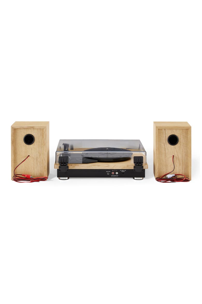Brio 3-Speed Turntable & Bookshelf Speakers Set, Alternate, color, NATURAL
