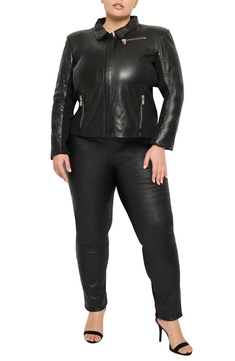 AS by DF Mrs. Smith Leather Jacket, Alternate, color, Black