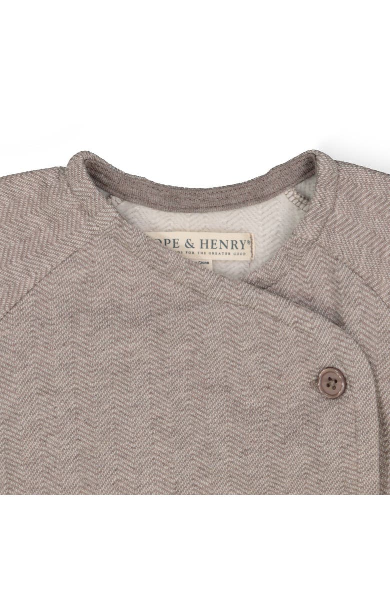 Hope & Henry Baby "Fleece Kimono Top, Legging, and Bonnet Set", Infant, Alternate, color, Brown