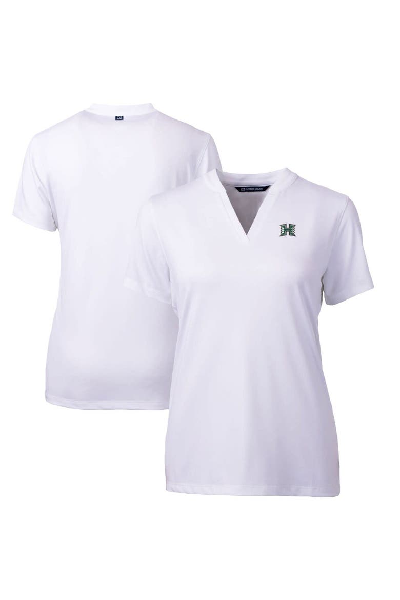 Women's Cutter & Buck White Hawaii Warriors Forge Blade V-Neck Top, Alternate, color, White