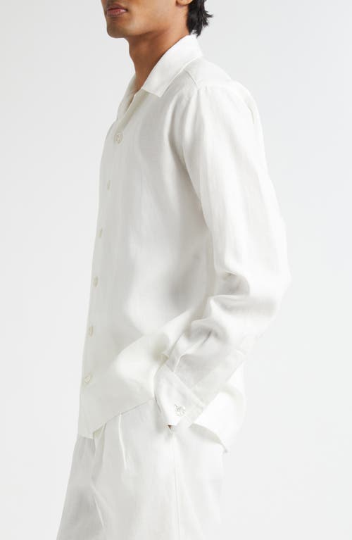 Dolce & Gabbana Linen Canvas Bowling Shirt In White