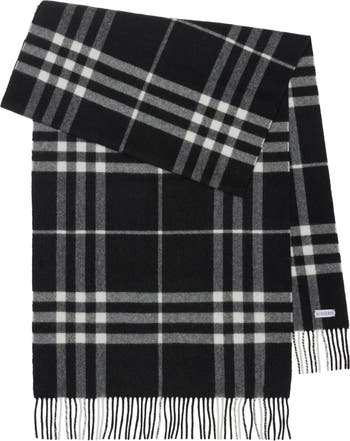 Wide Check Cashmere Scarf