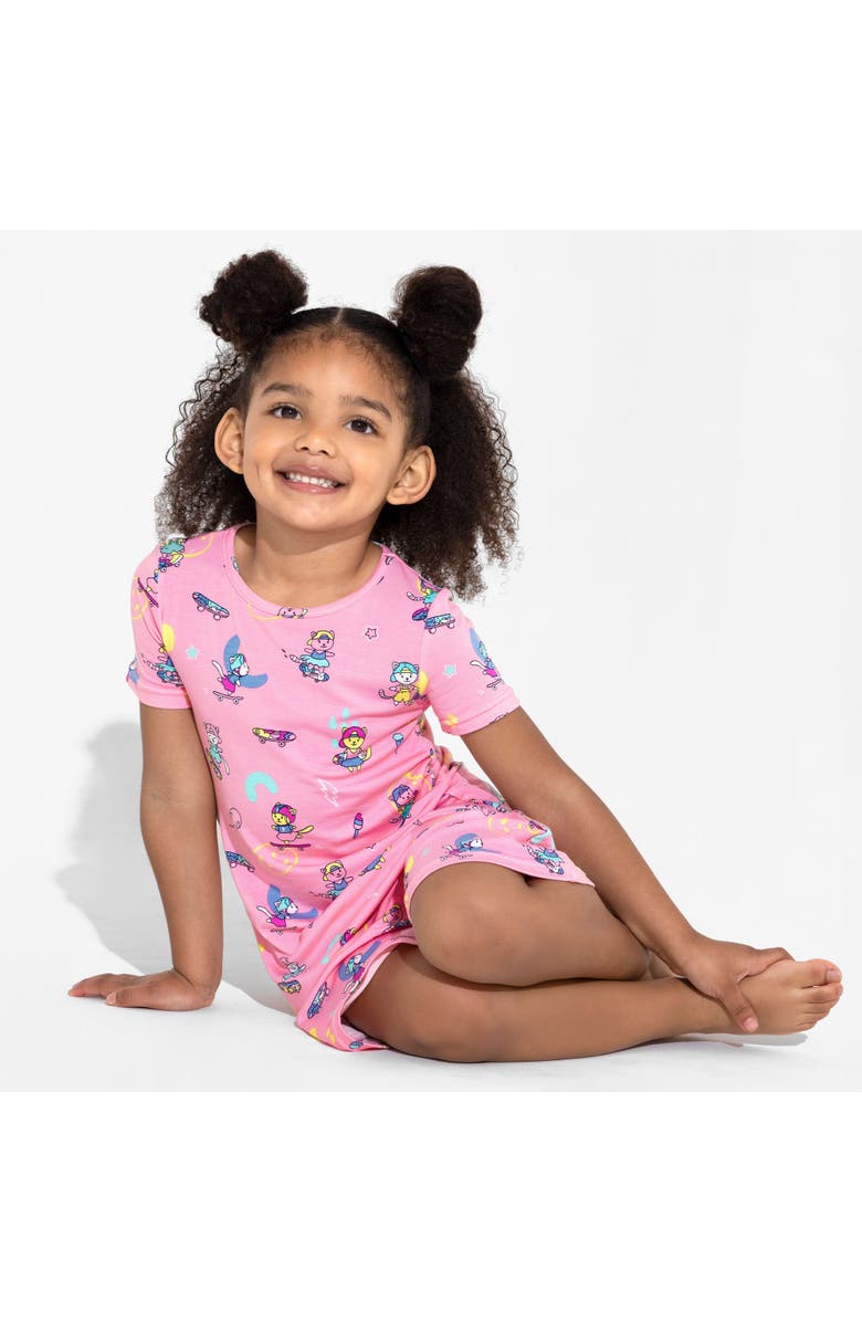 Bellabu Bear Kids' Skater Kitty Short Sleeve Dress, Alternate, color, Skater Kitty