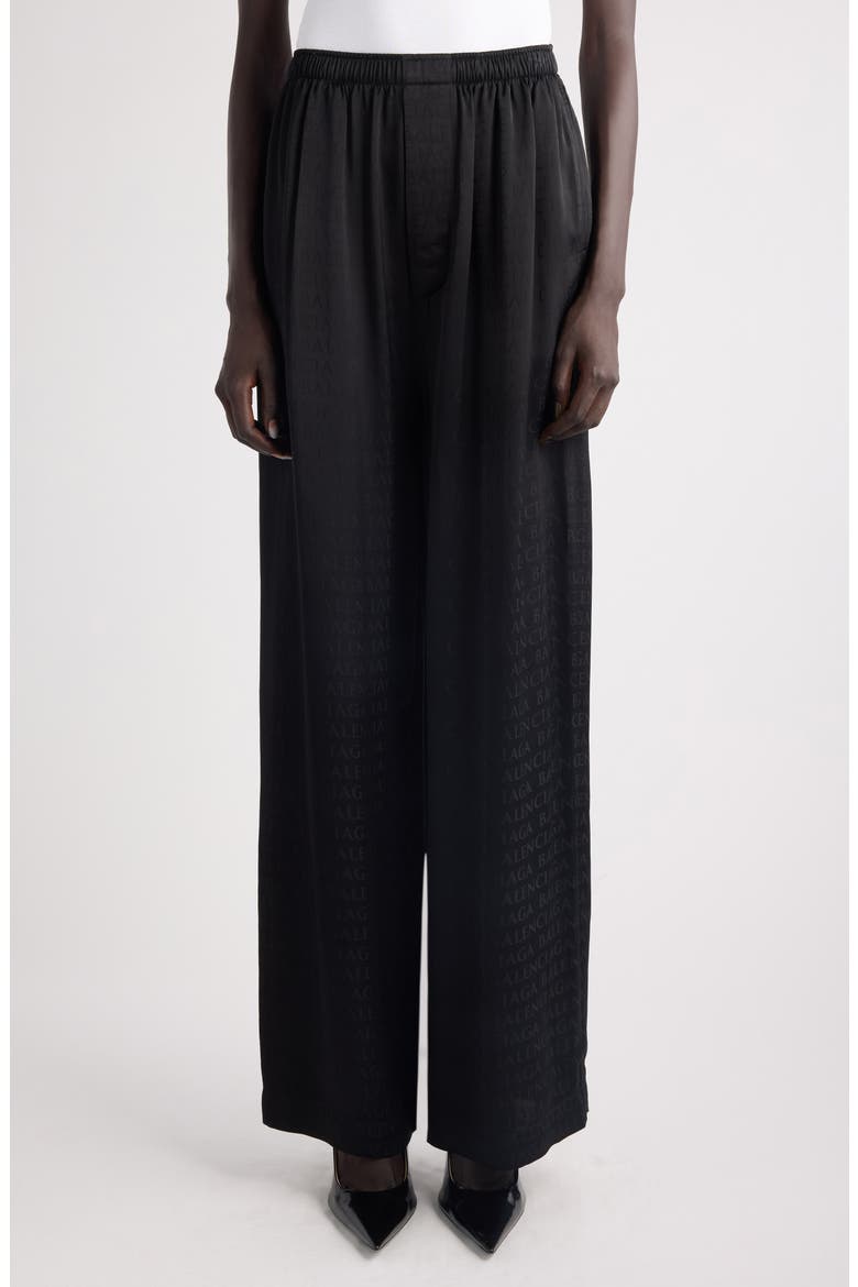 Logo Jacquard Pajama Pants, Main, color, 1000 BLACK