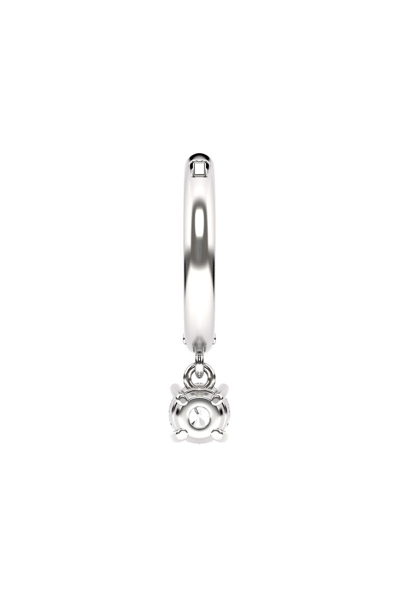 Lab Created Diamond Drop Huggie Hoop Earrings, Alternate, color, 18K WHITE GOLD