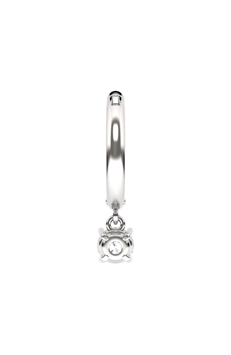 HauteCarat Lab Created Diamond Drop Huggie Hoop Earrings, Alternate, color, 18K White Gold