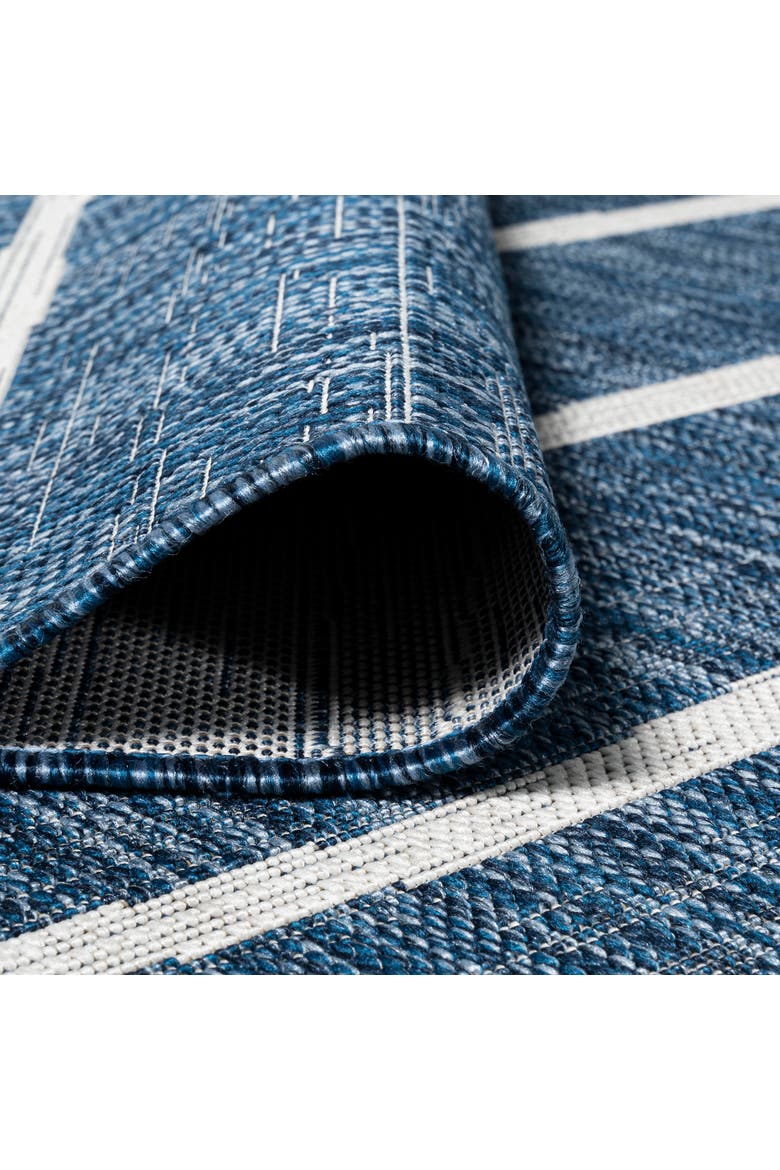Colonia Berber Stripe Indoor/Outdoor Area Rug, Alternate, color, Blue/Ivory