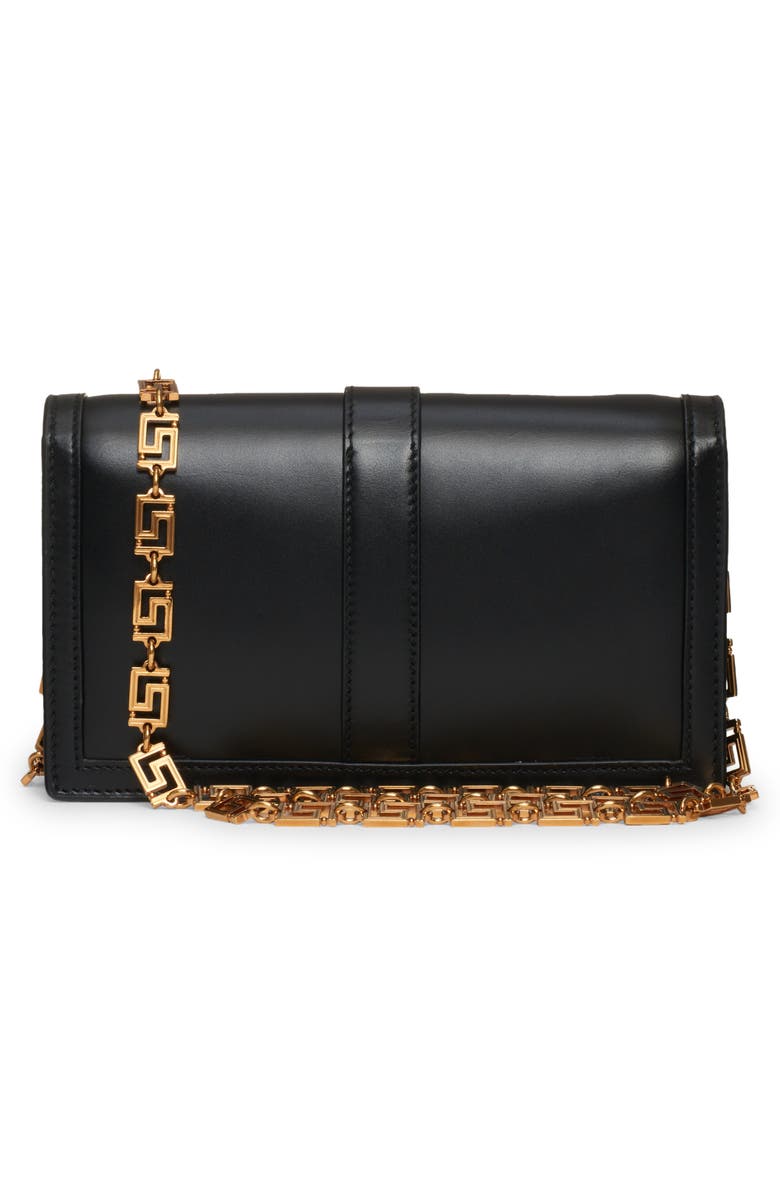 Versace Greca Goddess Leather Clutch, Alternate, color, 