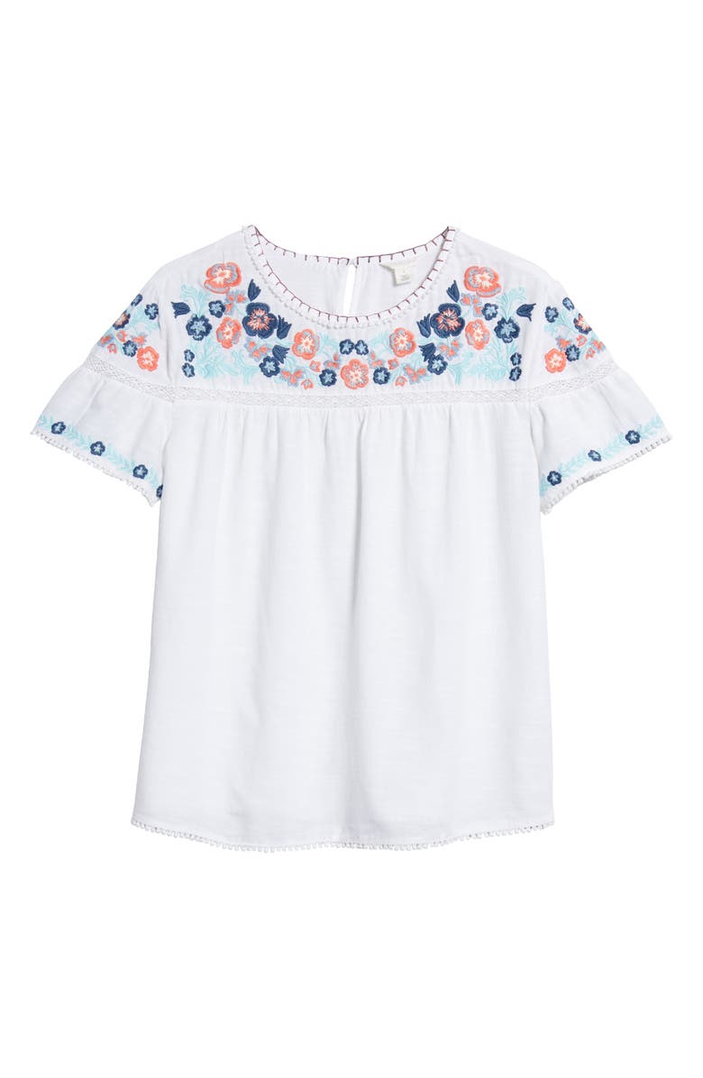 Caslon<sup>®</sup> Embroidered Yoke Top, Alternate, color,