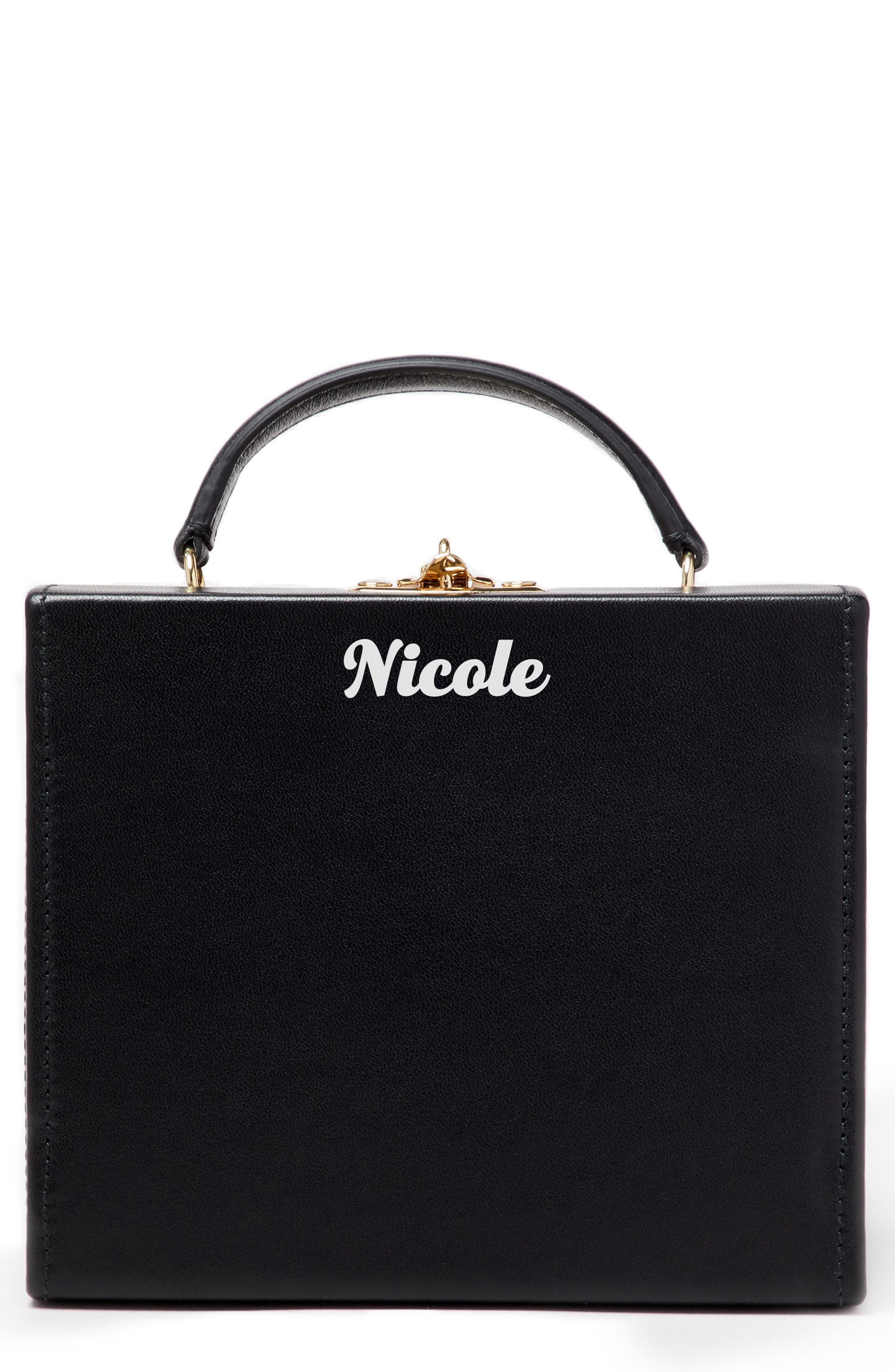 Pop & Suki Personalized Leather Box Bag, Main, color, 