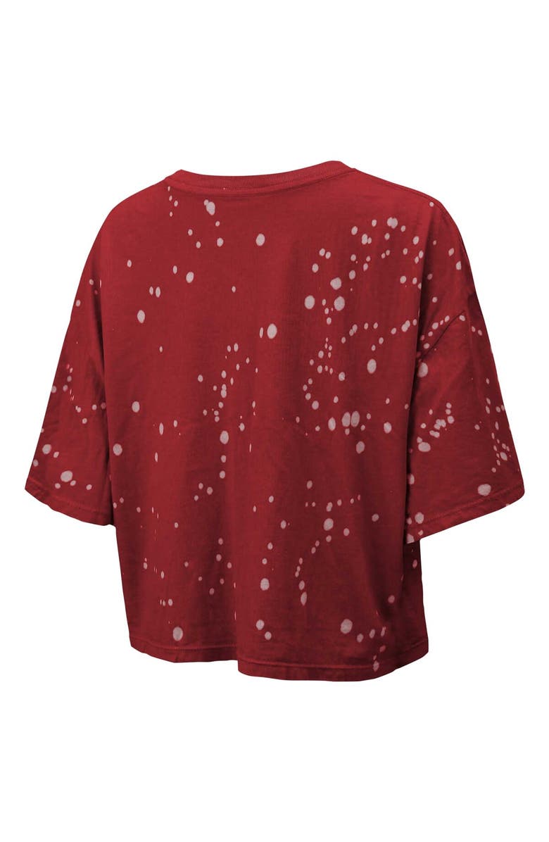 Majestic Threads Women's Majestic Threads Red Atlanta Falcons Bleach Splatter Notch Neck Crop T-Shirt, Alternate, color, 