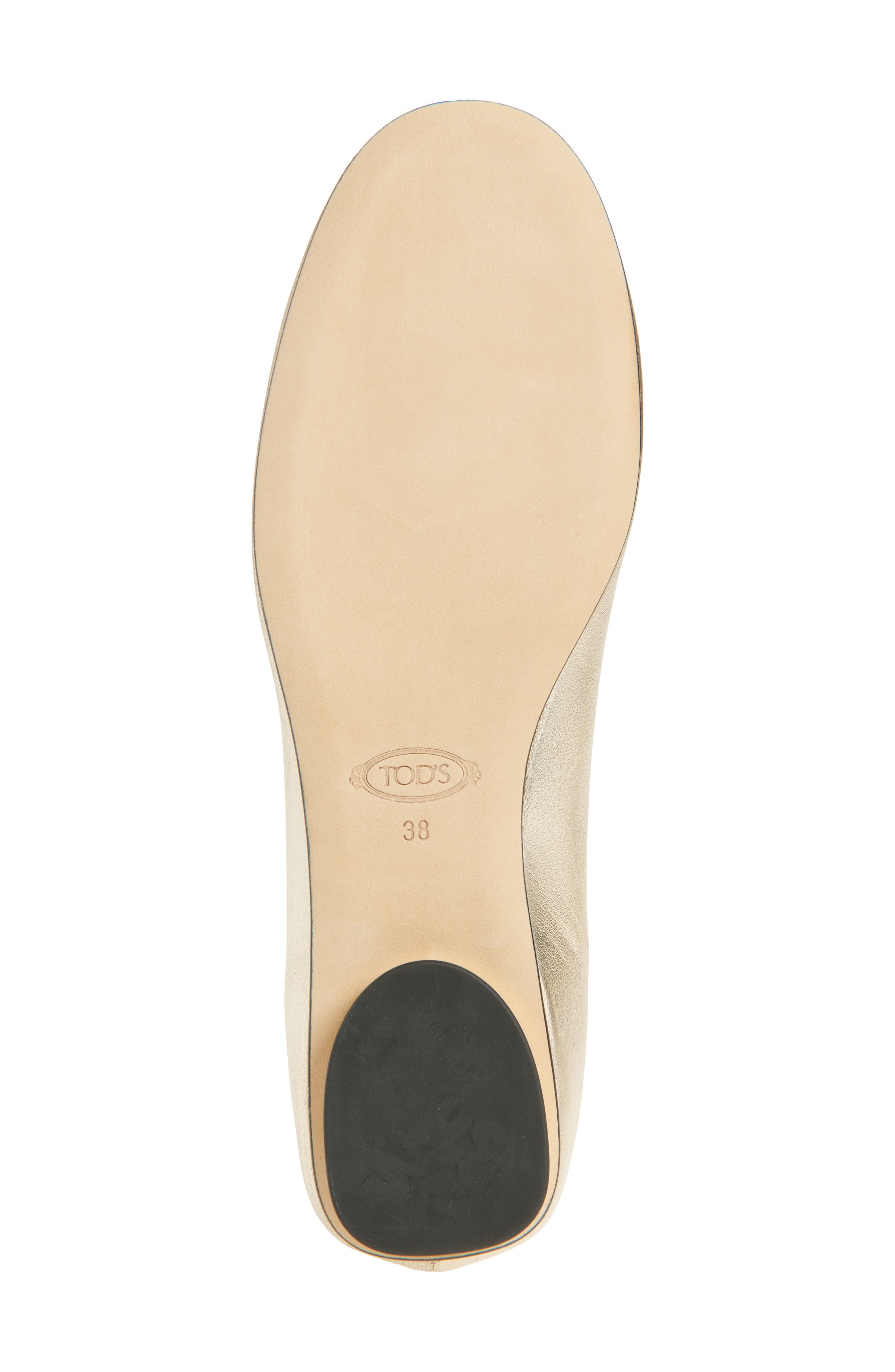 Tod's Ballerina Flat, Alternate, color, Bianco Lana