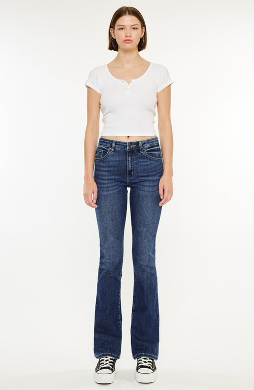 Kancan Gale Essentials High Rise Skinny Bootcut Jeans In Medium Wash