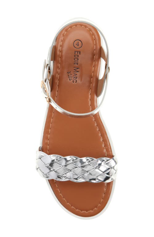 Extreme By Eddie Marc Kids' Braided Strap Sandal In Silver