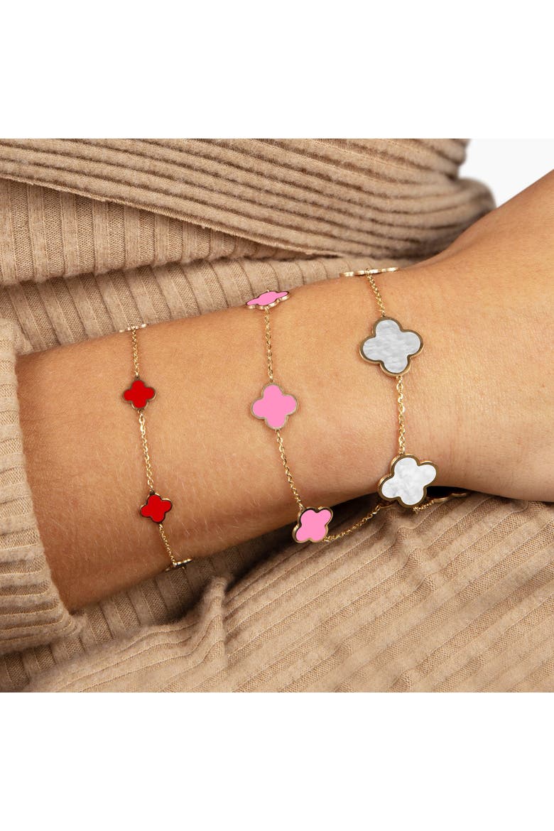 Small Bubblegum Pink Clover Bracelet, Alternate, color, Bubblegum Pink