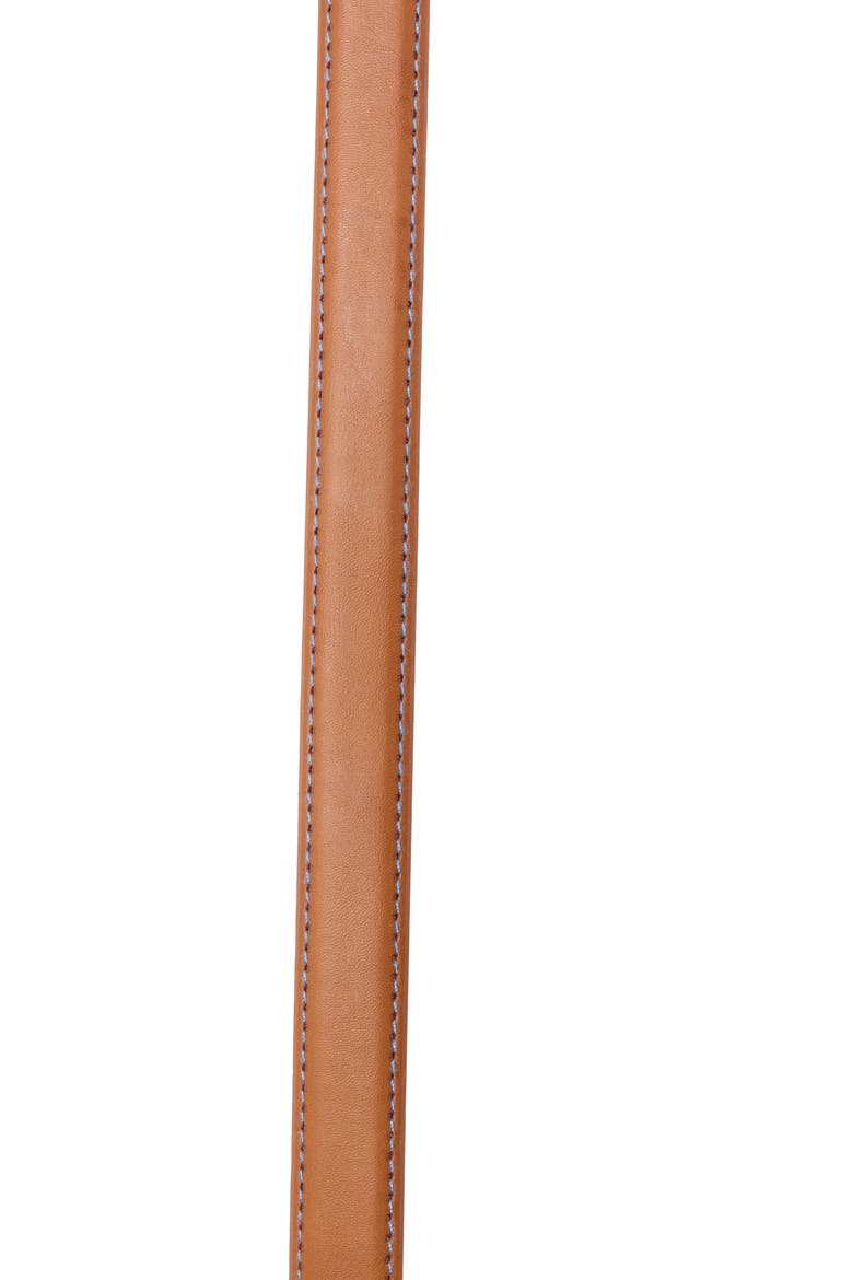 Stitch Edge Skinny Belt, Alternate, color, COGNAC
