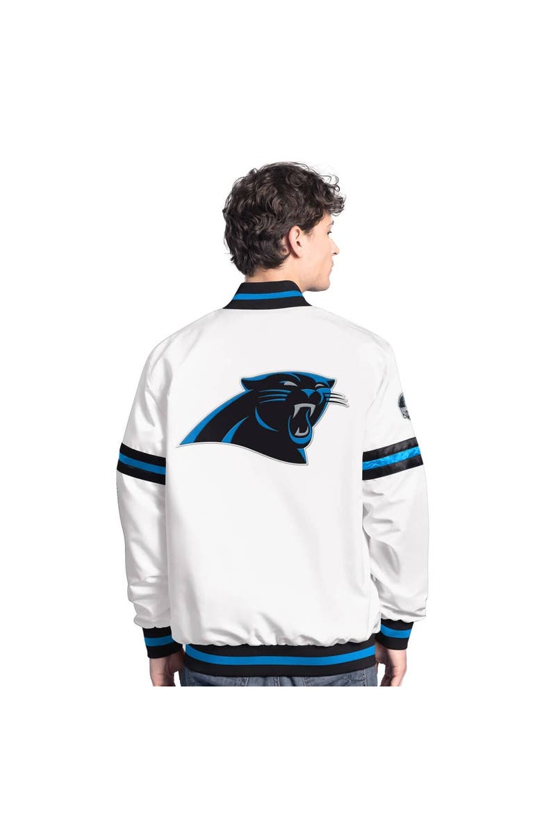 STARTER Men's Starter  White Carolina Panthers Scout Full-Snap Varsity Jacket, Alternate, color, White