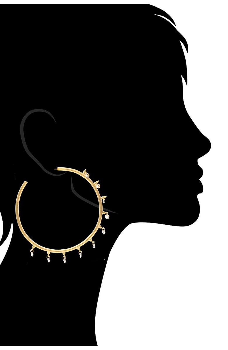 RIVKA FRIEDMAN Cubic Zirconia Hoop Earrings, Alternate, color, 18K Gold Clad