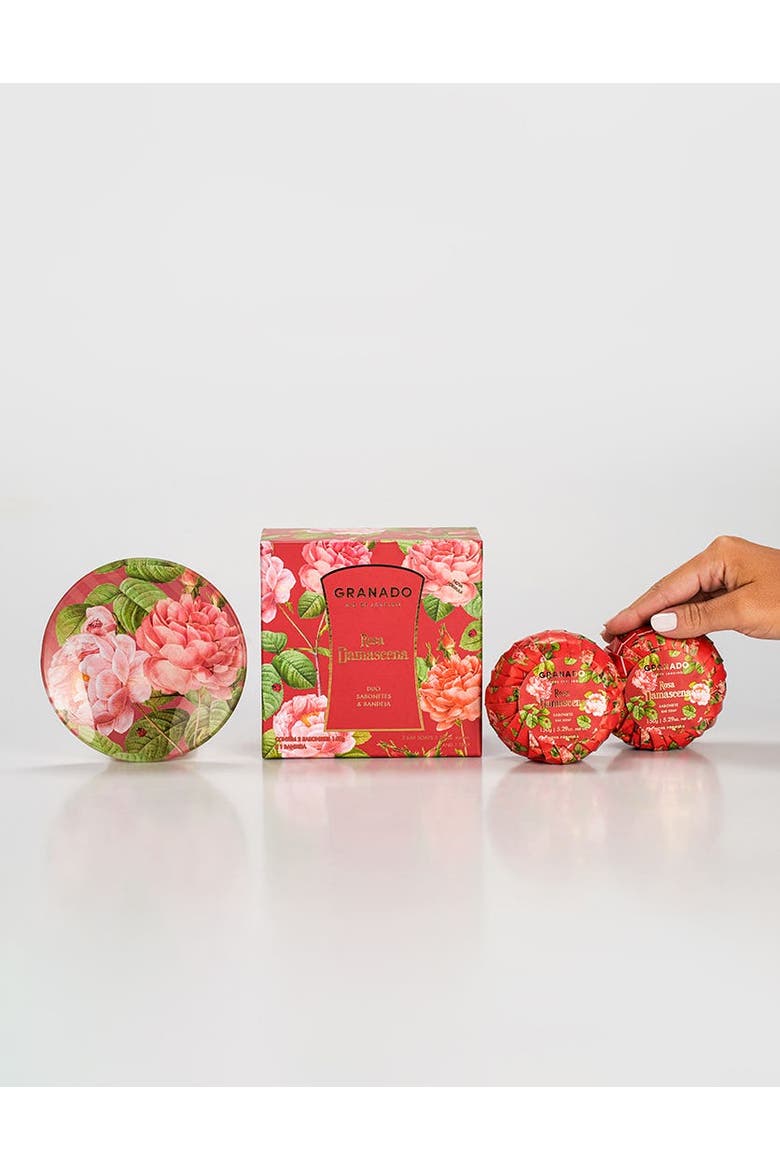 Rosa Damascena Bar Soap Duo & Glass Tray Kit, Alternate, color, Clear
