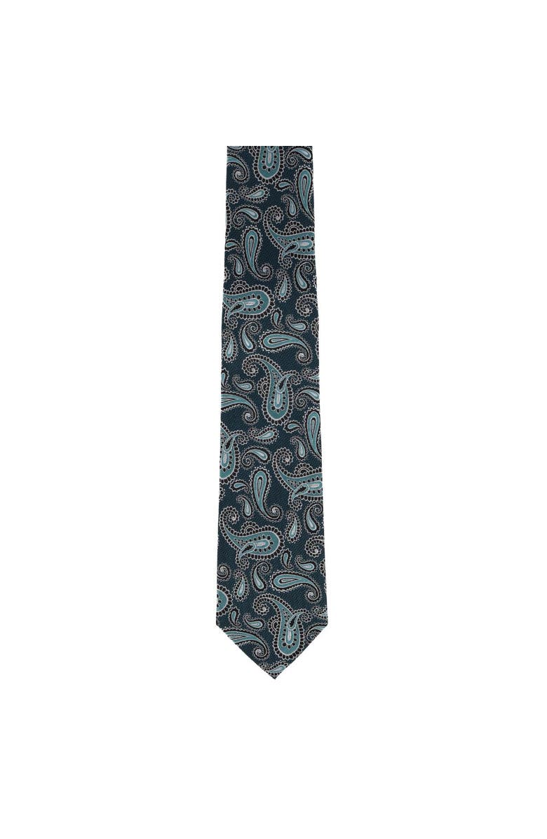 Trafalgar Wharton Wavy Paisley Silk Novelty Necktie, Alternate, color, Green
