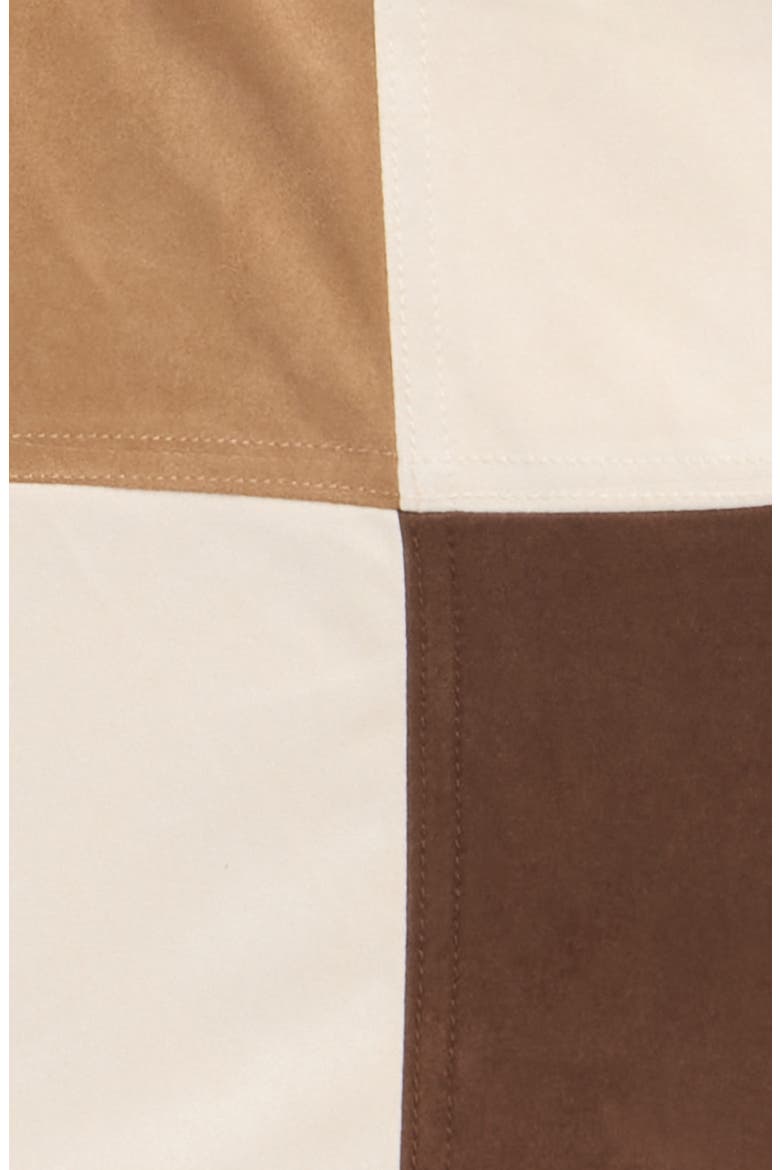Kids' Colorblock Faux Suede Skirt, Alternate, color, BROWN