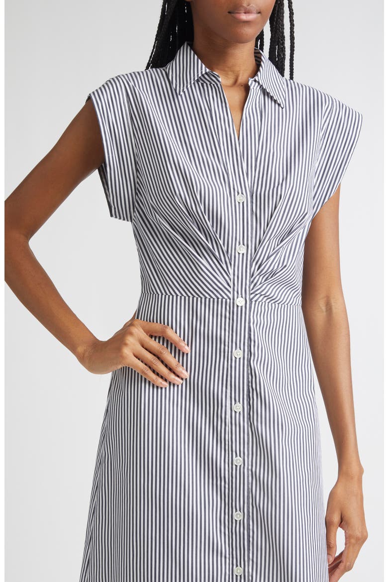 Haydon Sleeveless Stripe Cotton Blend Shirtdress, Alternate, color, NAVY WHITE