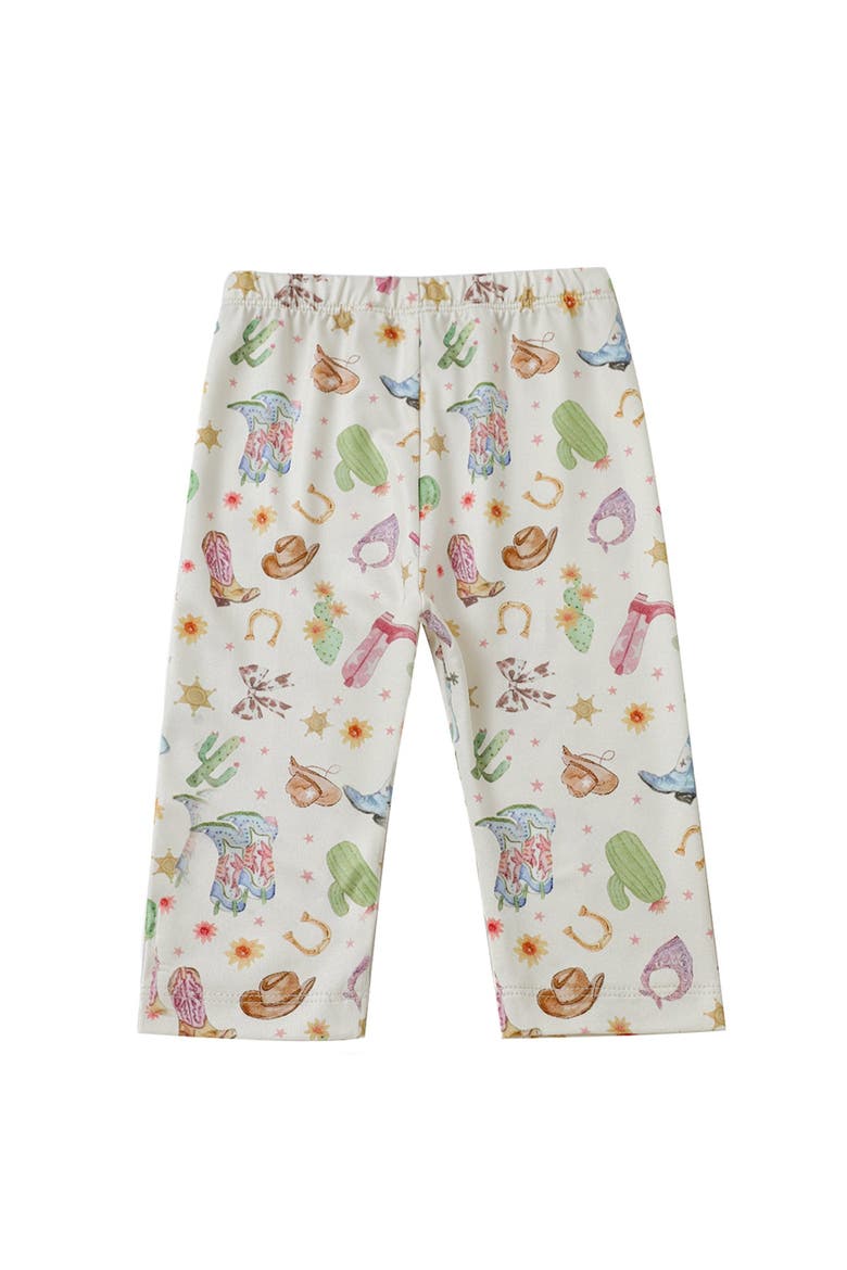 Cactus Kisses Western Print Elastic Waist Leggings, Main, color, Blue