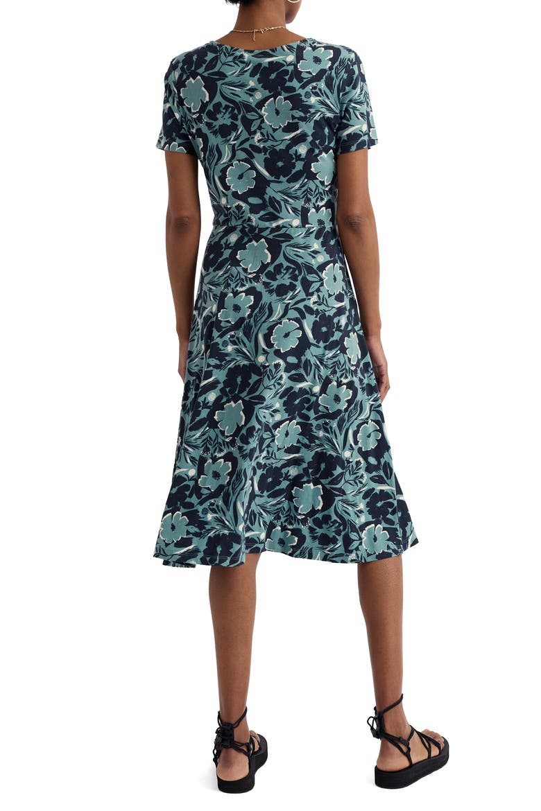 April Stretch Organic Cotton Fit & Flare Dress, Alternate, color, SUMMER SHADOWS SARDINE
