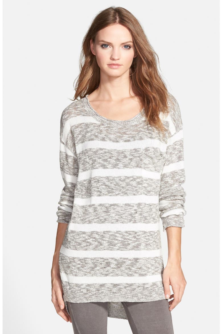 Stripe Slub Knit Pullover, Main, color, BLACK PEAT WESTERN STRIPE