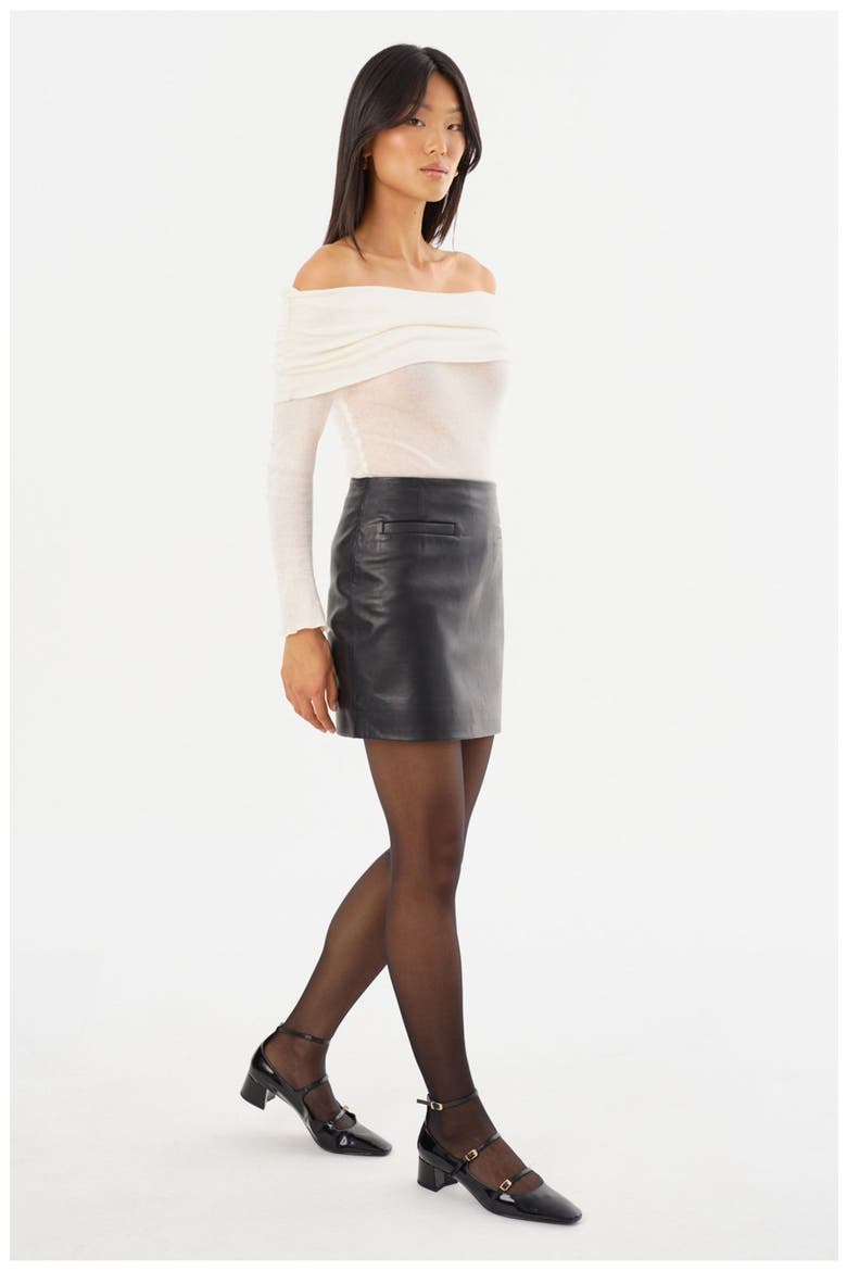 Rowan | Leather Mini Skirt, Alternate, color, Black