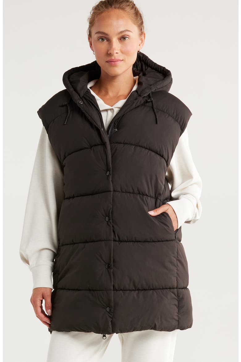 Longline Hooded Puffer Vest (Women) | Nordstromrack