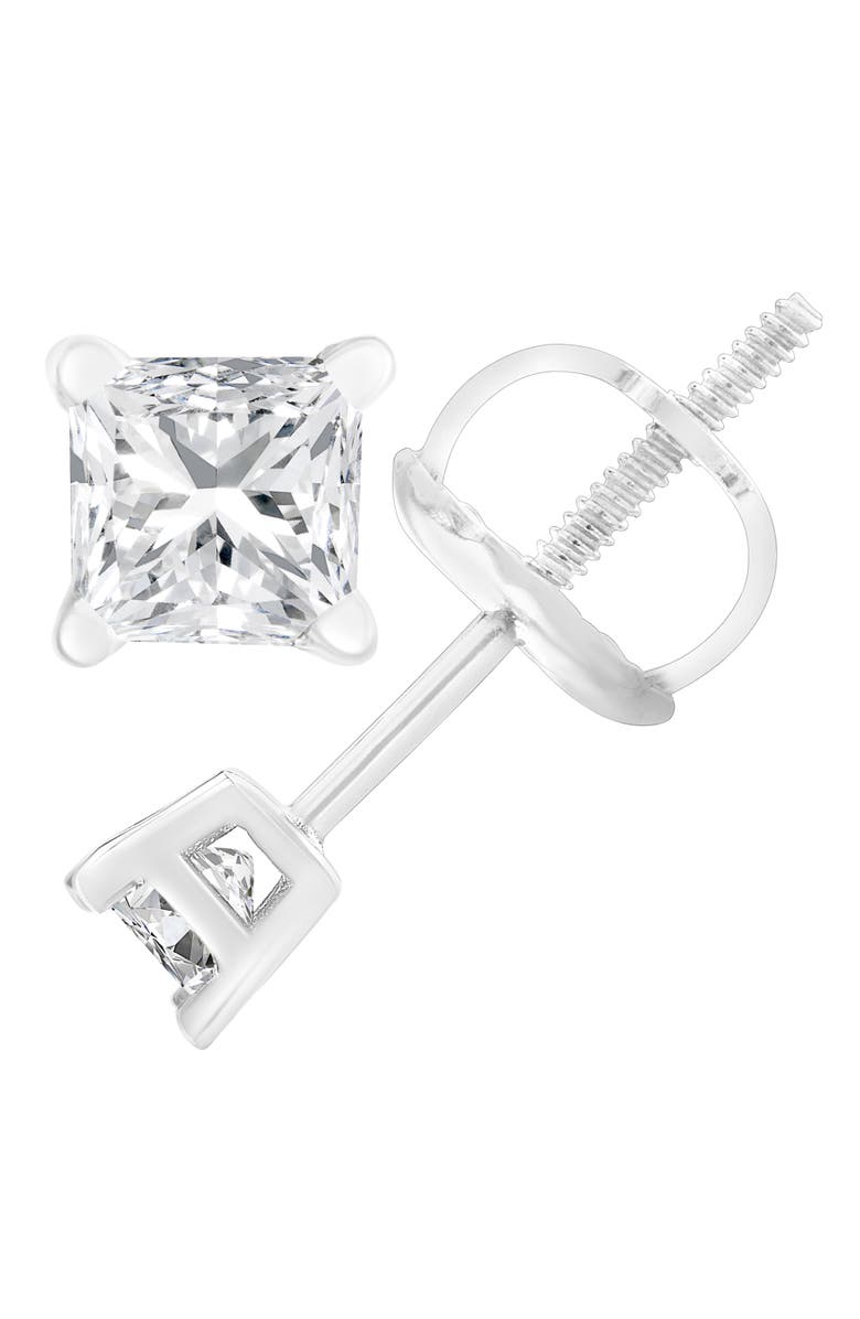 Haus of Brilliance AGS Certified 18K White Gold 1.0 Cttw Diamond Stud Earrings, Alternate, color, White