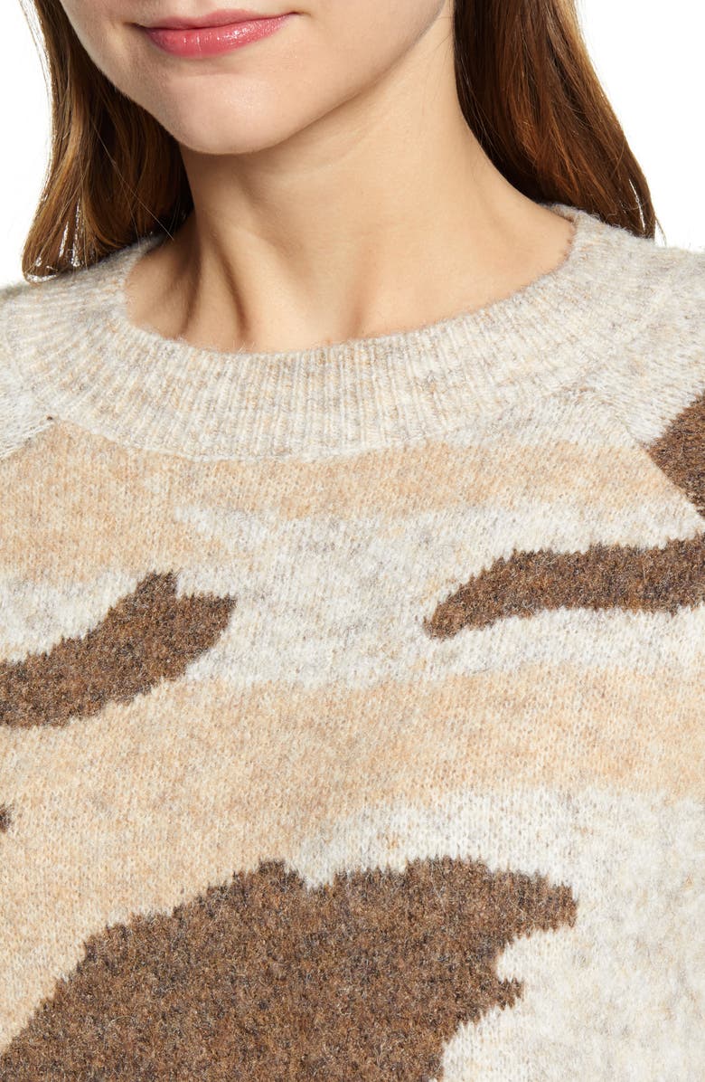 RD Style Camo Jacquard Crewneck Sweater, Alternate, color, 