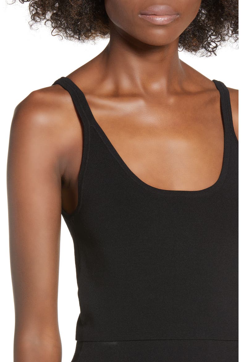 Fitted Crop Top, Alternate, color, BLACK