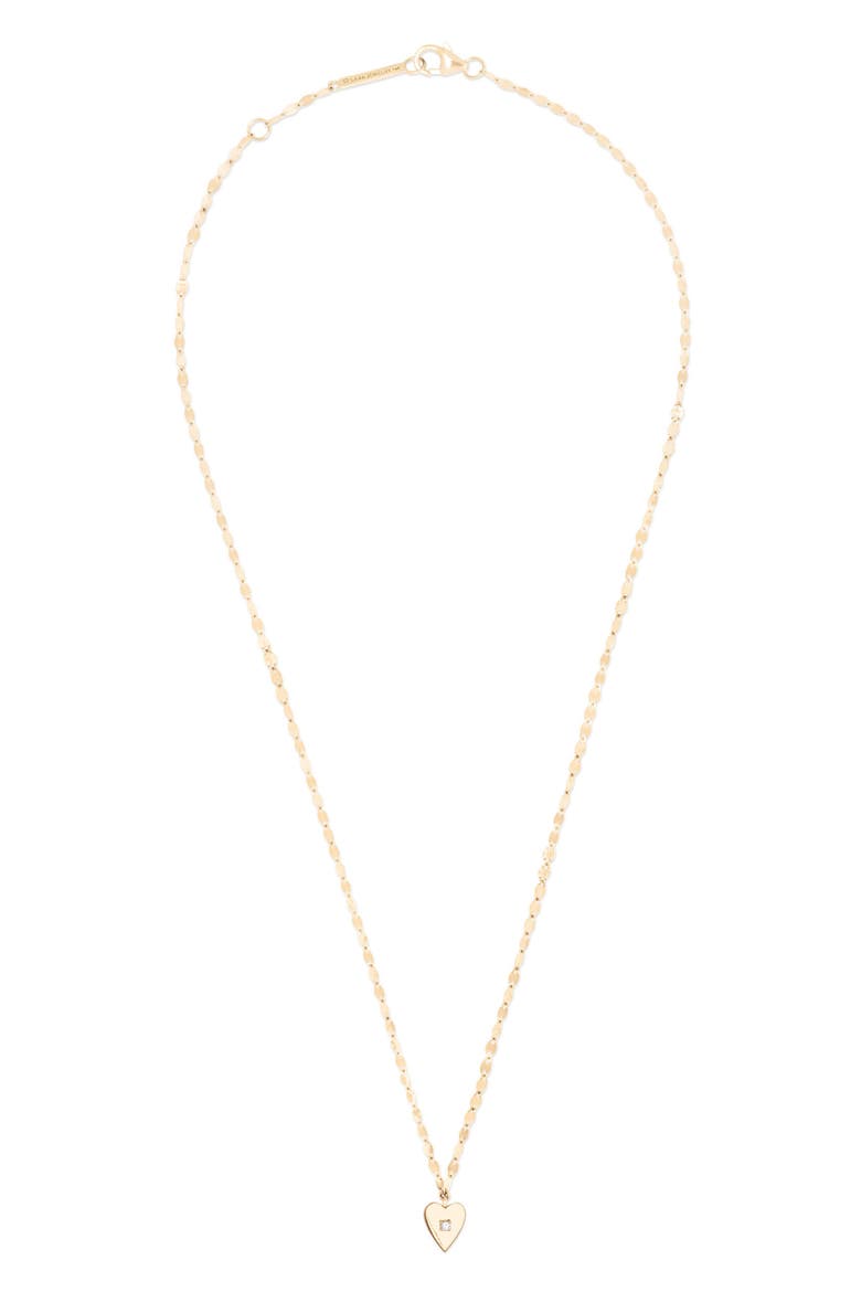 Solo Mini Heart Diamond Pendant Necklace, Main, color, YG