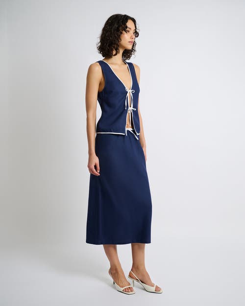 ONIA ONIA AIR LINEN MIDI SKIRT 