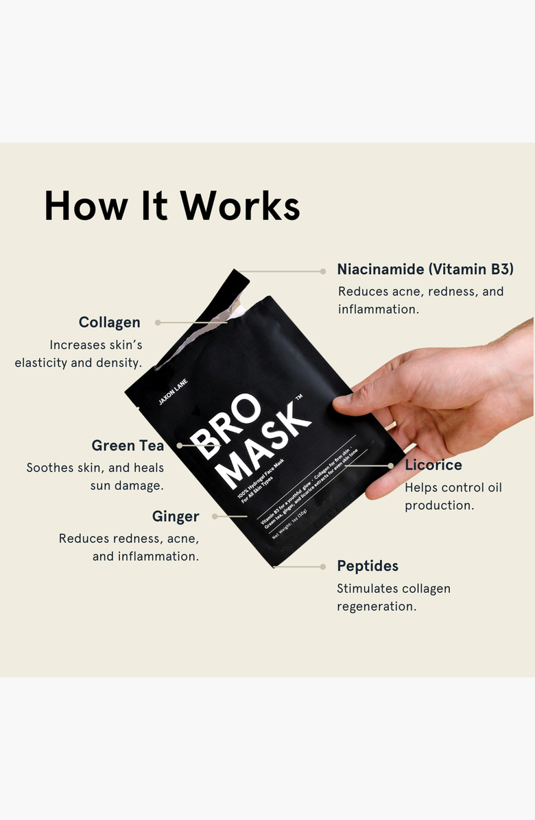 JAXON LANE Bro Mask Hydrogel Face Masks, Alternate, color, NO COLOR