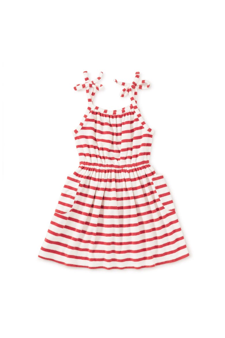 New Stripe Tie Shoulder Twirl Dress, Main, color, Pomme