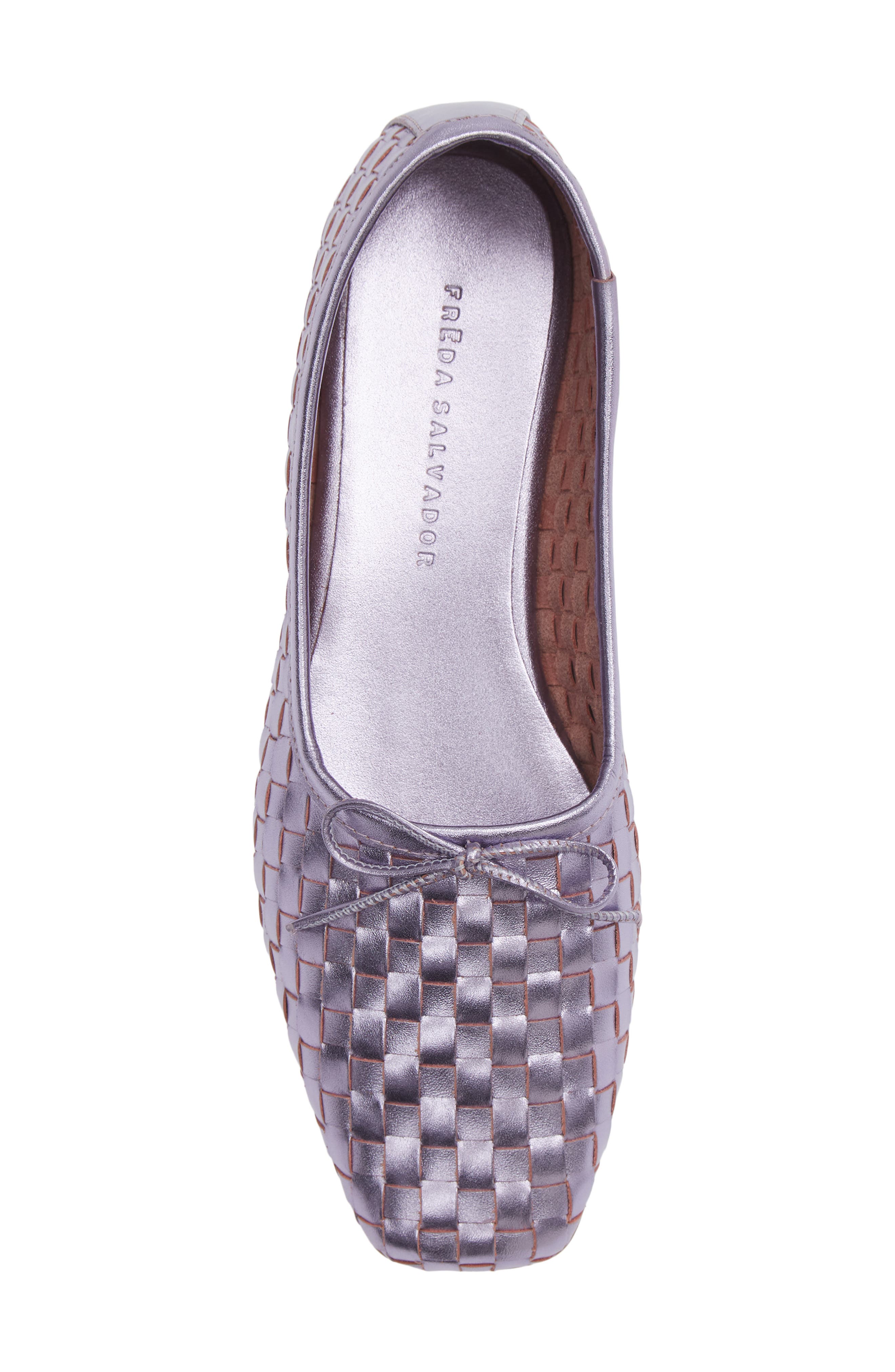 Freda Salvador Woven Square Toe Ballet Flat, Alternate, color, Lilac Metallic