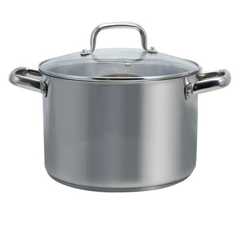 Adenmore 8 Quart Stainless Steel Stock Pot with Tempe Glass Lid