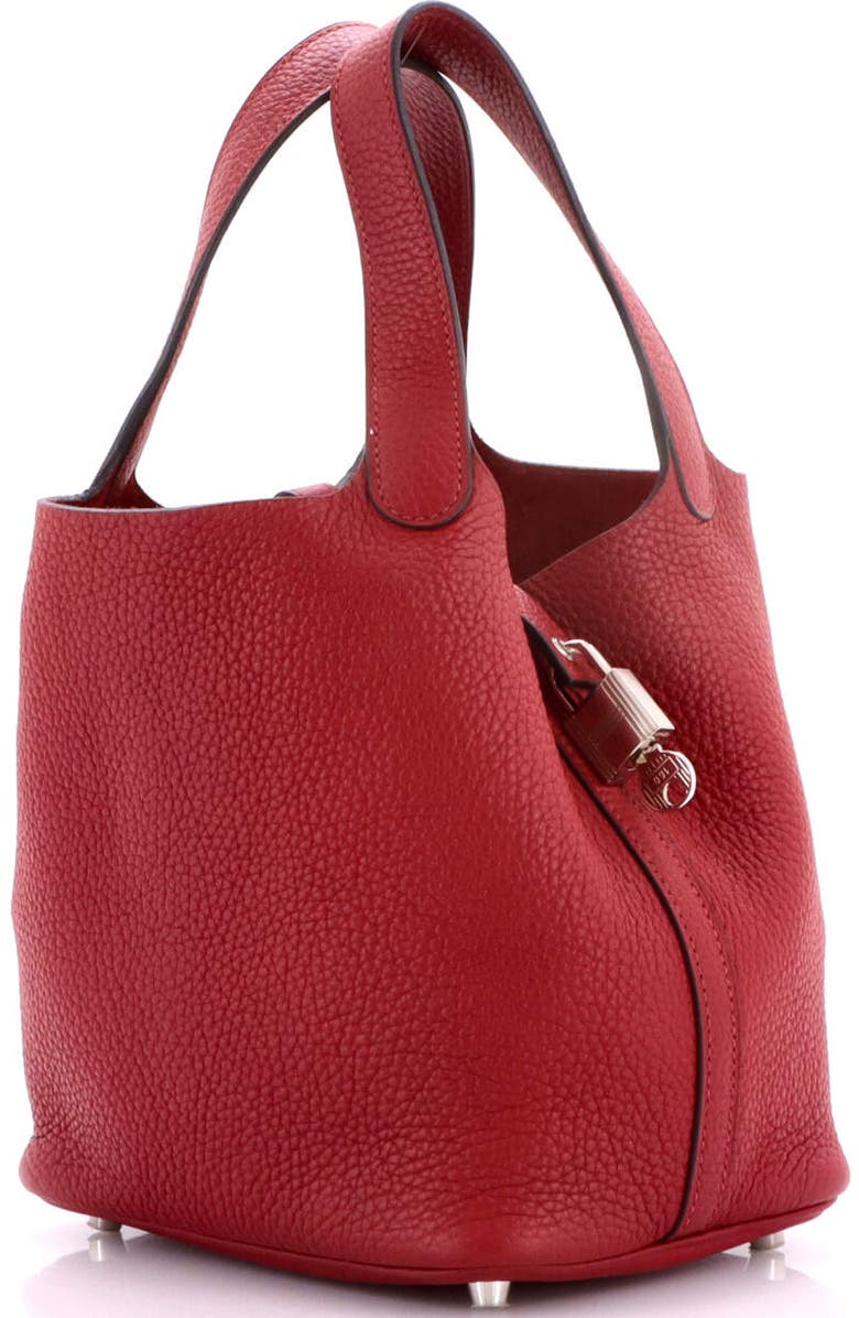Pre-Owned Hermes Picotin Lock Bag Clemence PM, Alternate, color, Rouge Grenat
