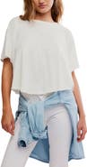 Free People Elsie Linen & Cotton Slub Jersey Swing T-Shirt