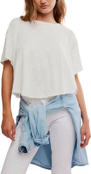 Free People Elsie Linen & Cotton Slub Jersey Swing T-Shirt