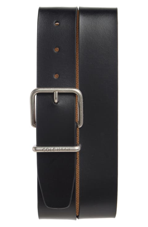 Logo Embossed Leather Belt