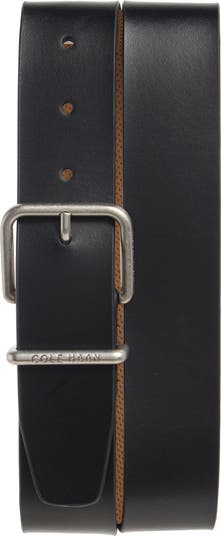 Logo Embossed Leather Belt