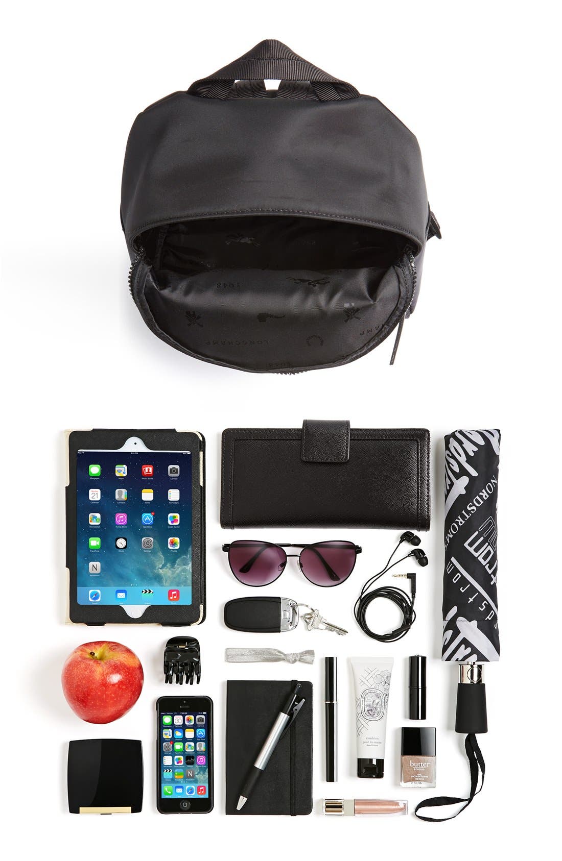 'Small Le Pliage Neo' Nylon Backpack, Alternate, color, BLACK